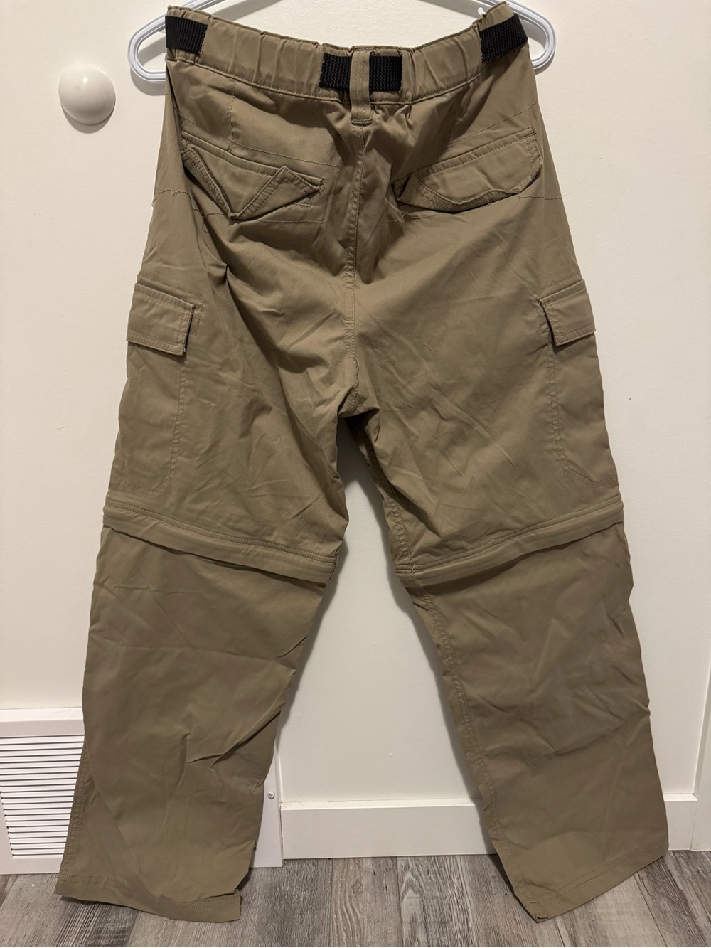 Men's Cargo Pants with Adjustable Web Belt in Khaki - Picture 2 of 5